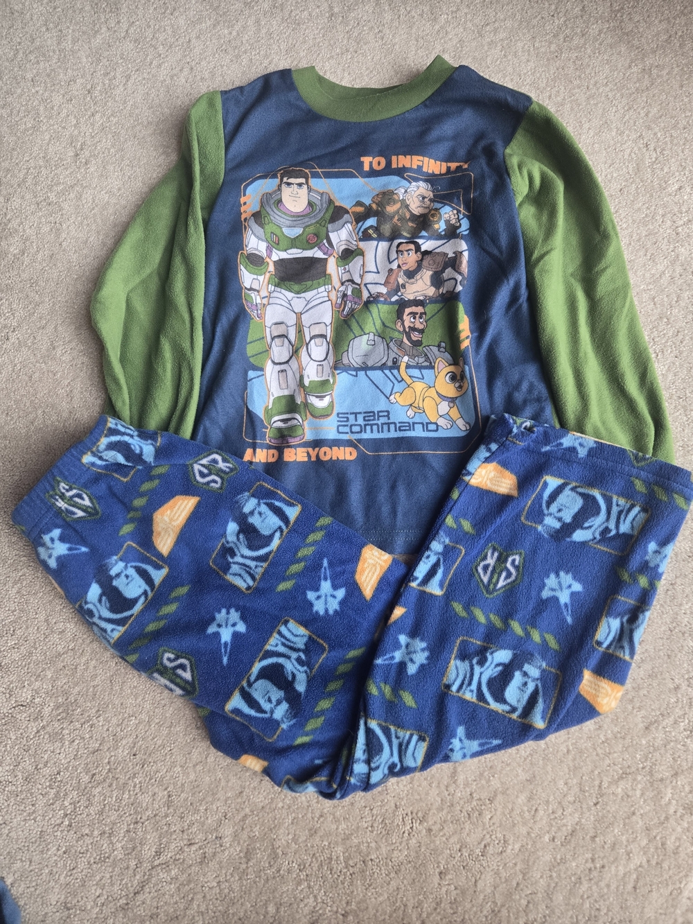 Buzz Lightyear Star Command Kids Pajama Set - Blue & Green